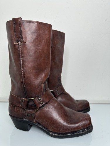Frye 12r brown leather harness - leather,